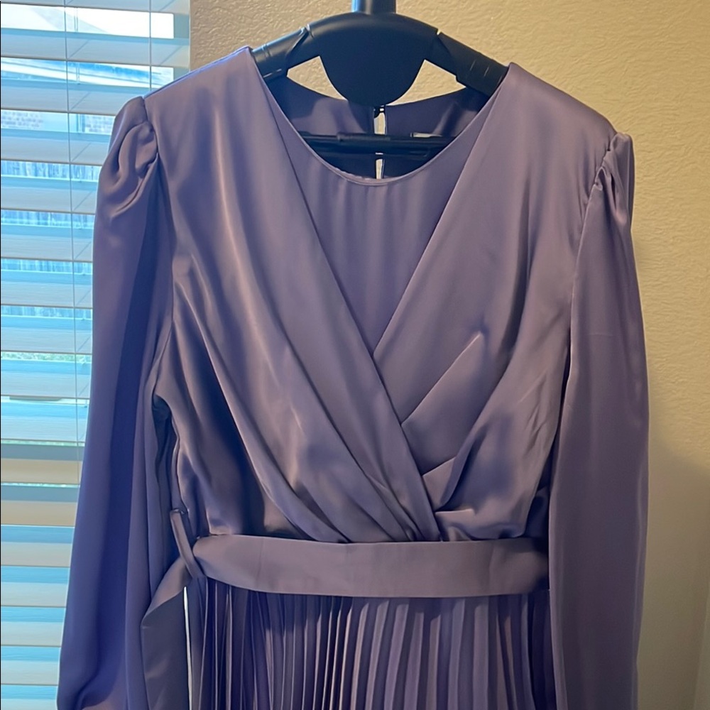 Elegant Purple Pleated Dress